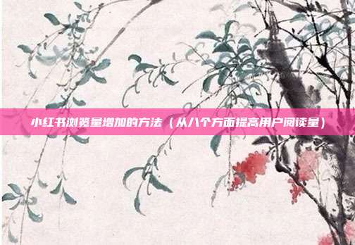小红书浏览量增加的方法(从八个方面提高用户阅读量)