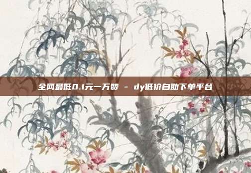全网最低0.1元一万赞 - dy低价自助下单平台