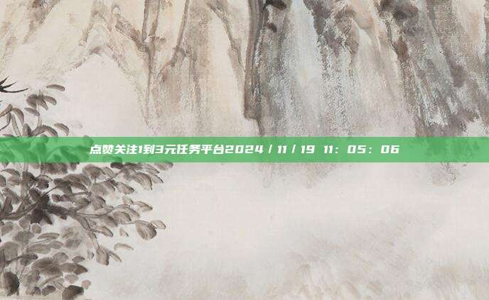 点赞关注1到3元任务平台2024／11／19 11：05：06