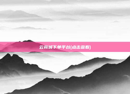云商城下单平台(点击查看)