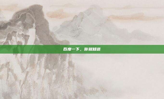 百度一下,你就知道