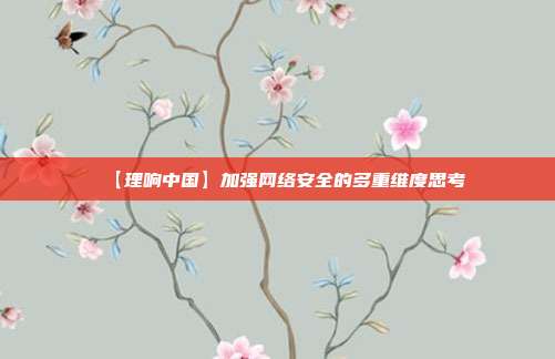 【理响中国】加强网络安全的多重维度思考