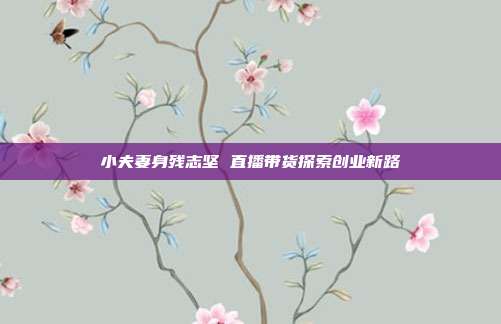 小夫妻身残志坚 直播带货探索创业新路
