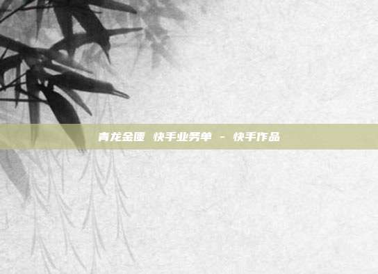 青龙金匮 快手业务单 - 快手作品