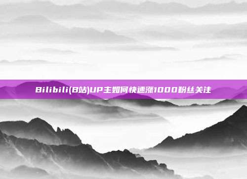 Bilibili(B站)UP主如何快速涨1000粉丝关注