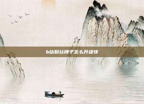 b站粉丝牌子怎么升级快