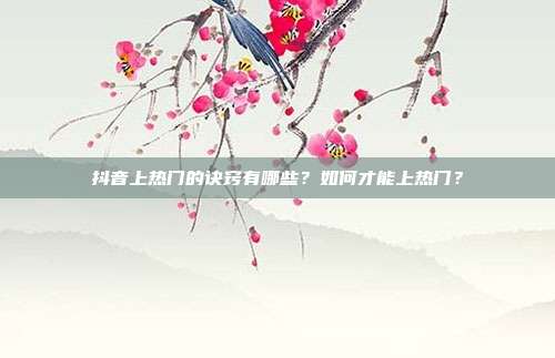 抖音上热门的诀窍有哪些?如何才能上热门?