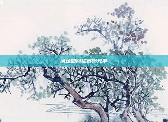闲鱼如何提高曝光率