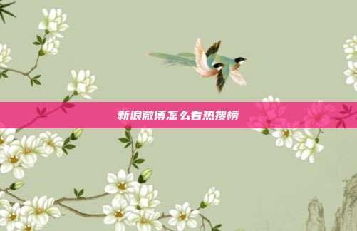 新浪微博怎么看热搜榜