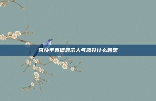 问快手直播显示人气飙升什么意思