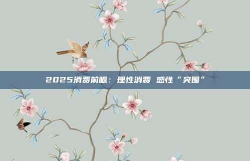 2025消费前瞻:理性消费 感性“突围”