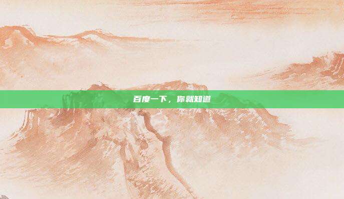 百度一下，你就知道