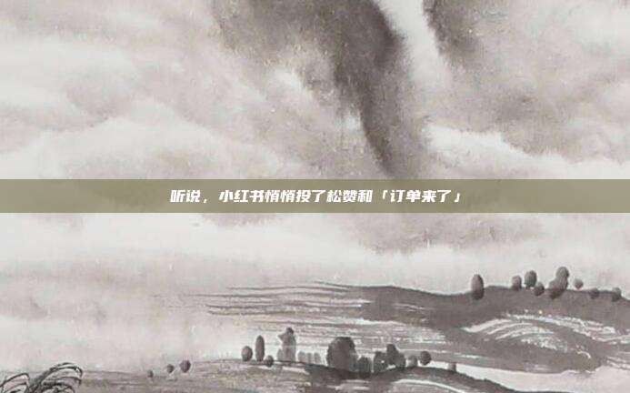 听说,小红书悄悄投了松赞和「订单来了」