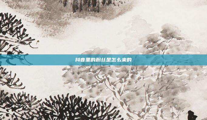 抖音里的粉丝是怎么来的