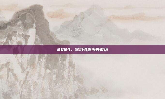 2024,它们引爆海外市场