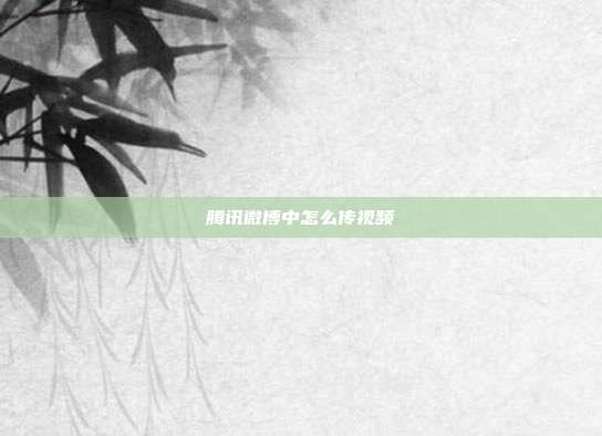 腾讯微博中怎么传视频