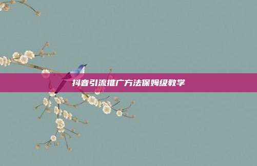 抖音引流推广方法保姆级教学