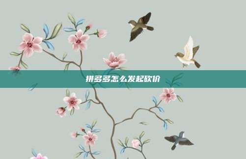 拼多多怎么发起砍价