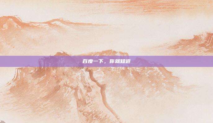 百度一下，你就知道