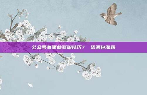公众号有哪些涨粉技巧? 资源包涨粉