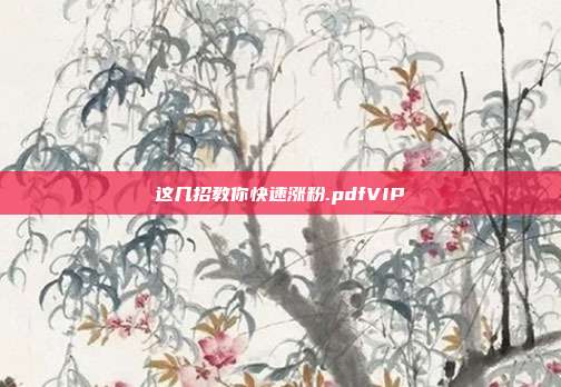 这几招教你快速涨粉.pdfVIP