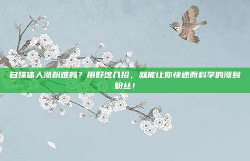 自媒体人涨粉难吗?用好这几招,就能让你快速而科学的涨到粉丝!