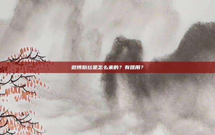 微博粉丝是怎么来的?有啥用?