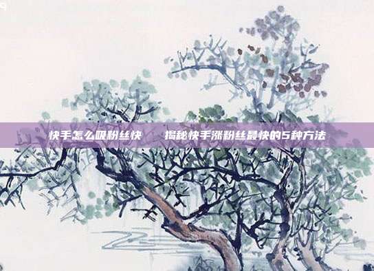 快手怎么吸粉丝快 揭秘快手涨粉丝最快的5种方法