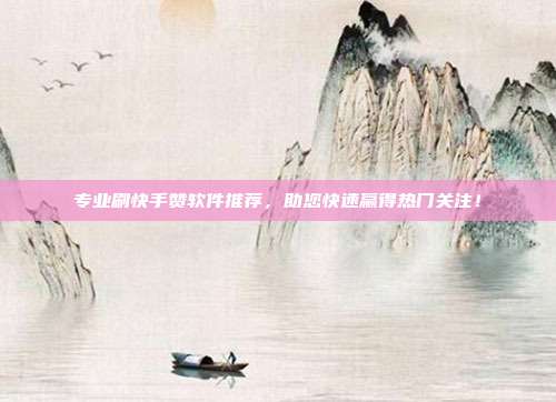 专业刷快手赞软件推荐,助您快速赢得热门关注!
