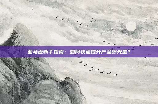 亚马逊新手指南：如何快速提升产品曝光量？