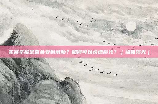 实名举报是否会受到威胁?如何可以快速曝光?|媒体曝光|