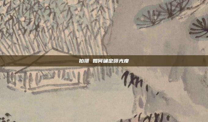 拍摄 如何确定曝光度