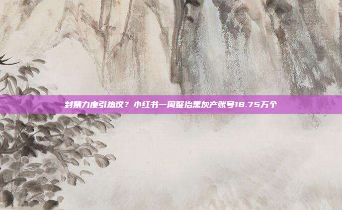 封禁力度引热议？小红书一周整治黑灰产账号18.75万个