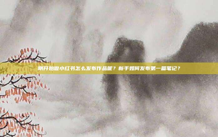 刚开始做小红书怎么发布作品呢?新手如何发布第一篇笔记?