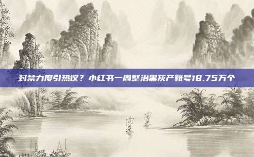 封禁力度引热议?小红书一周整治黑灰产账号18.75万个