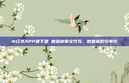 小红书APP遭下架 曾因种草文代写、数据造假引争议