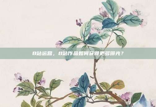 B站运营,B站作品如何获得更多曝光?