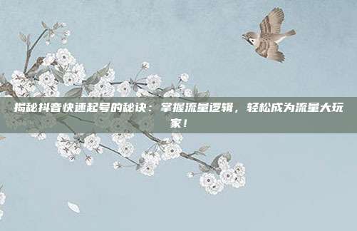 揭秘抖音快速起号的秘诀:掌握流量逻辑,轻松成为流量大玩家!
