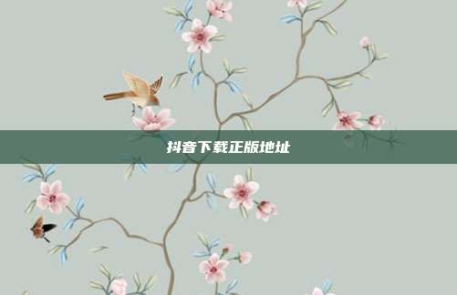 抖音下载正版地址