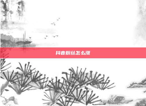 抖音粉丝怎么涨