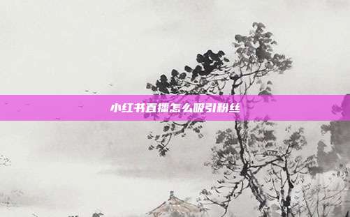 小红书直播怎么吸引粉丝