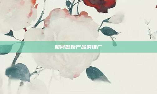 如何做新产品的推广