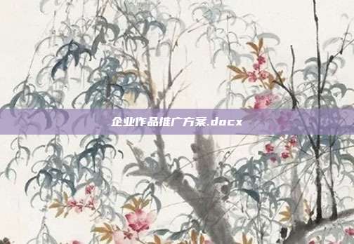 企业作品推广方案.docx