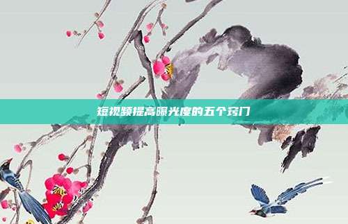短视频提高曝光度的五个窍门