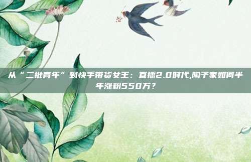 从“二批青年”到快手带货女王:直播2.0时代,陶子家如何半年涨粉550万?