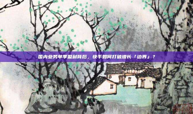 国内业务单季盈利背后,快手如何打破增长「边界」?