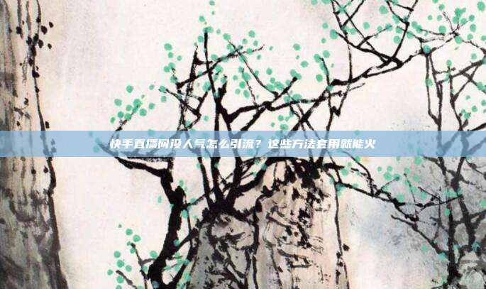 快手直播间没人气怎么引流?这些方法套用就能火