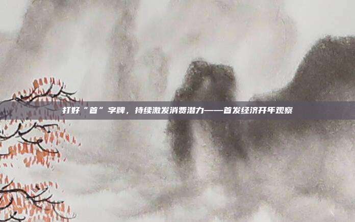 打好“首”字牌,持续激发消费潜力——首发经济开年观察