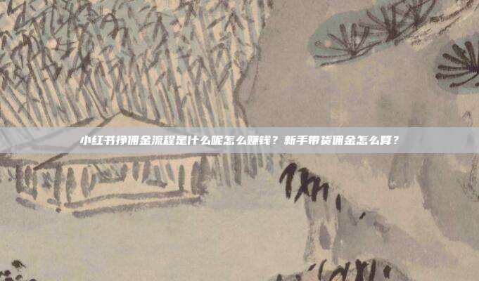 小红书挣佣金流程是什么呢怎么赚钱？新手带货佣金怎么算？