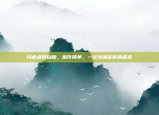 抖音点赞自助,操作简单,一次性满足你的需求